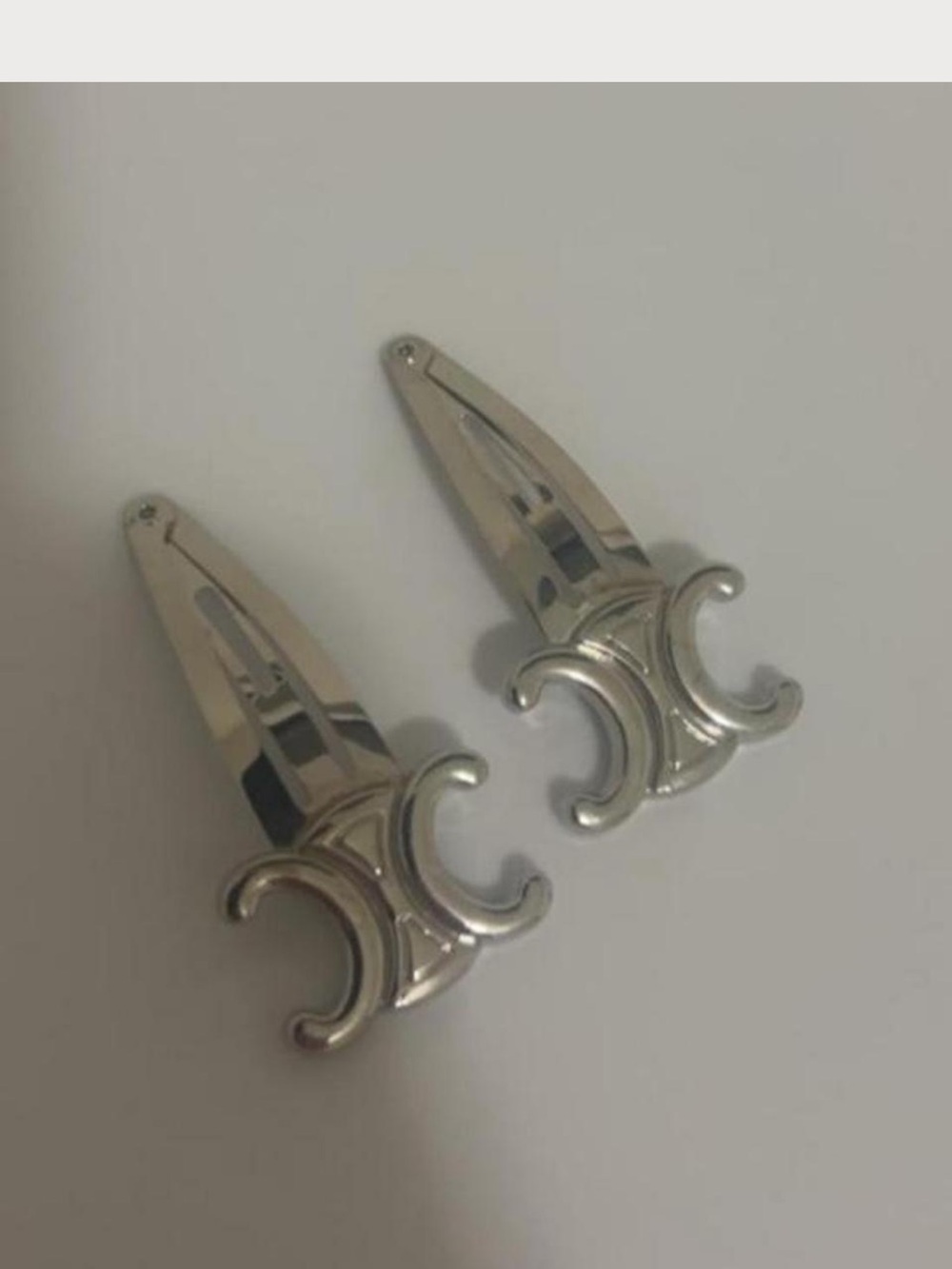 Miu Miu Silver Double-Crescent Women’s Hair Clips